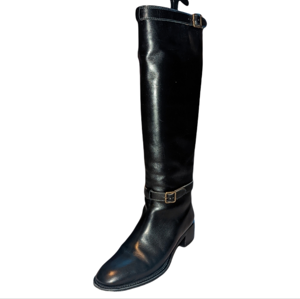 CHLOE Riding Equestrian Tall Black Leather Boots